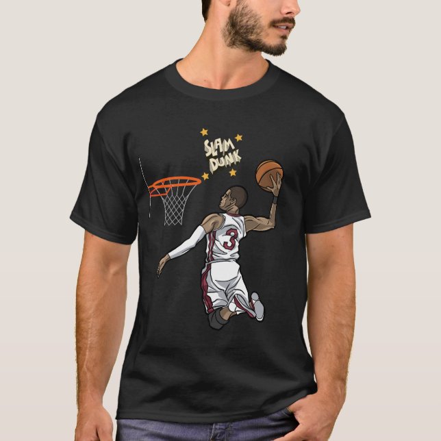 T-shirt Conception dynamique du basket-ball Slam Dunk (Devant)