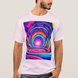 T-shirt Conception dynamique du tunnel d'art géométrique n
