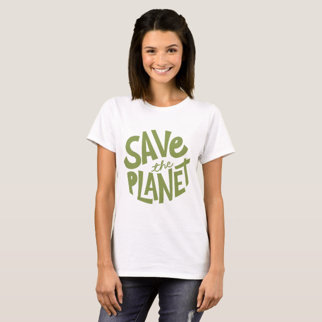 T-shirt Conception Éco Sauvegarde de la Planète (Devant entier)
