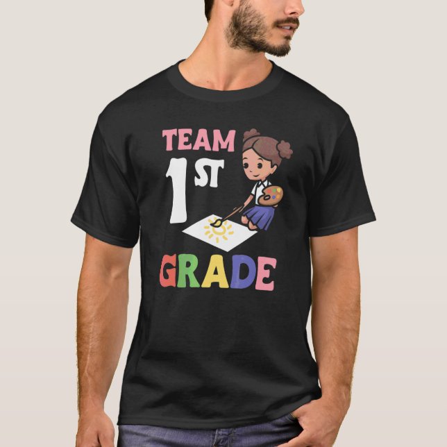 T-shirt Conception écolière de première année 1re année (Devant)