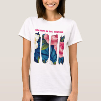 T-shirt Conception/effet de pinceau floral tropical !