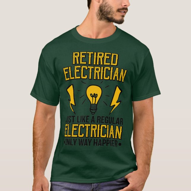 T-shirt Conception Électricien Retraité Pour Ingénieur Ouv (Devant)