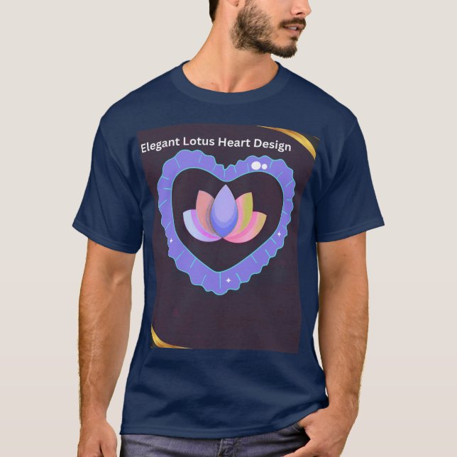 T-shirt Conception Élégante de Cœur de Lotus (Devant)