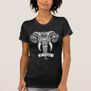 T-shirt Conception élégante de croquis de tête d'élép