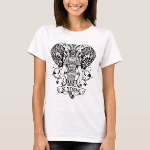 T-shirt Conception élégante de croquis de tête d'élép