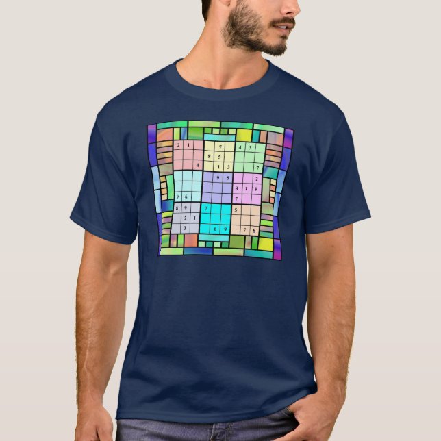 T-shirt Conception en verre souillé de Sudoku (Devant)