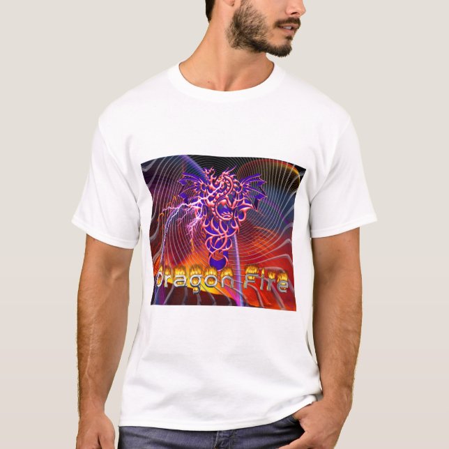 T-shirt Conception époustouflante de feu de dragon (Devant)