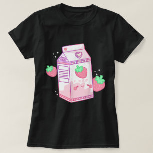 T-shirt Conception esthétique de lait de fraise Kawaii