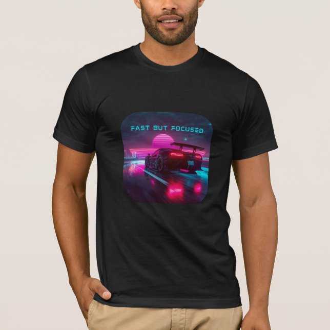 T-shirt Conception esthétique de vitesse synthwave rétro (Devant)