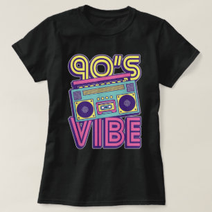 T-shirt Conception esthétique néon Boombox ambiance 90