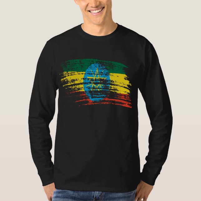 T-shirt Conception éthiopienne fraîche de drapeau (Devant)