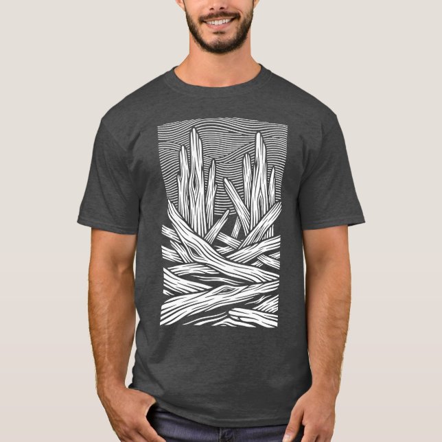 T-shirt Conception extérieure en bois flotté vintage (Devant)