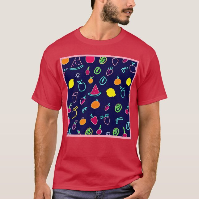 T-shirt Conception Fantaisie de Fruits Colorés (Devant)