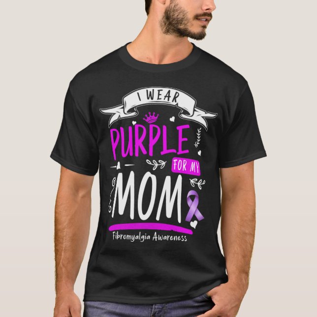T-shirt Conception Fibro Je Porte Violet Pour Maman (Devant)