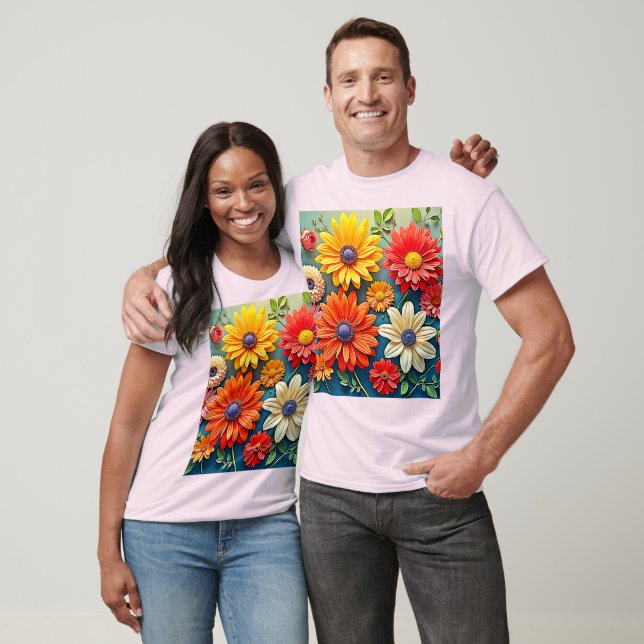 T-shirt Conception florale dynamique de l'Imaginaire (Unisexe)