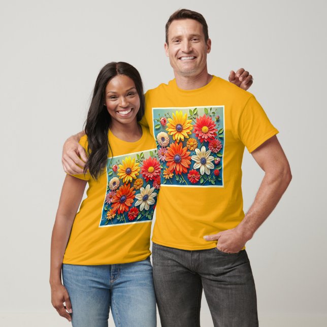 T-shirt Conception florale dynamique de l'Imaginaire (Unisexe)