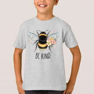 T-shirt Conception Florale Mignonne Abeille Soyez Gentil