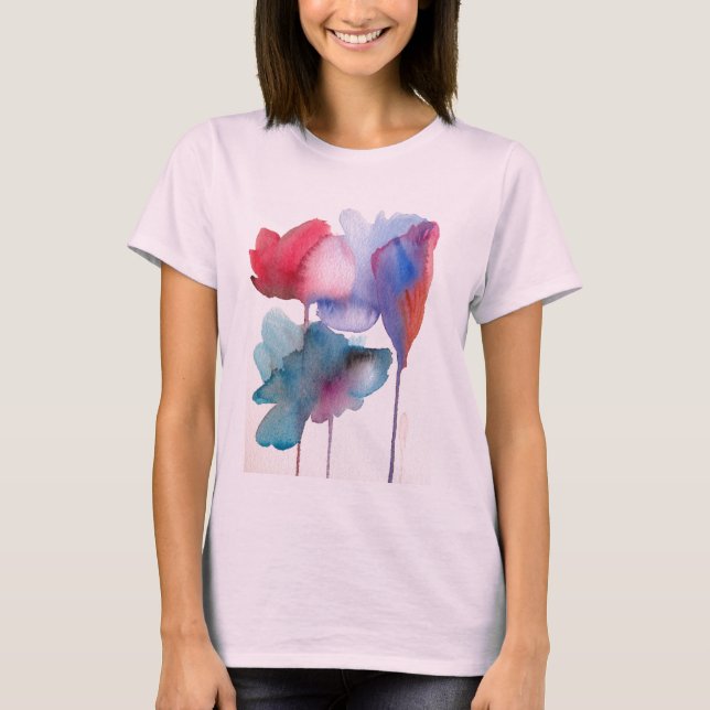T-shirt Conception florale moderne d'art de fleur (Devant)