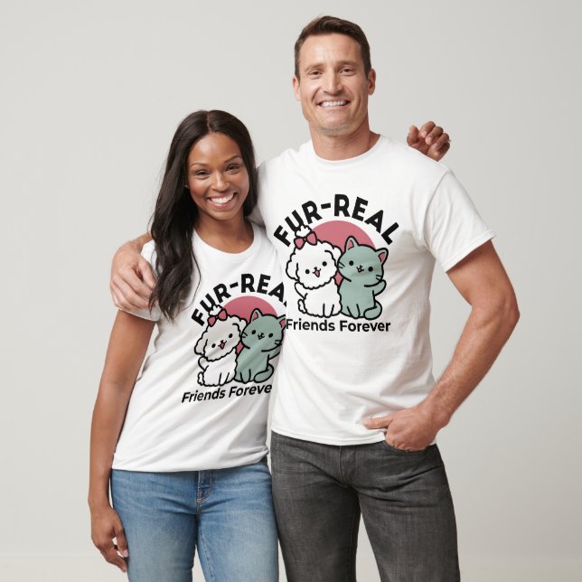 T-shirt Conception "Fur-Real Friends Forever" (Unisexe)