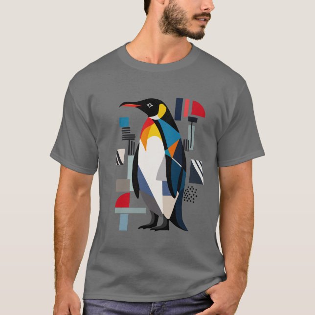 T-shirt Conception géométrique Abstraite des pingouins (Devant)