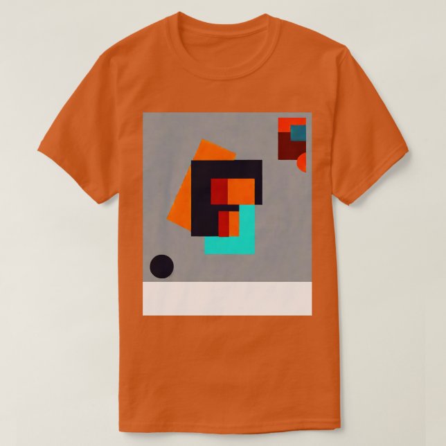 T-shirt Conception géométrique avec bleu et orange (Design devant)