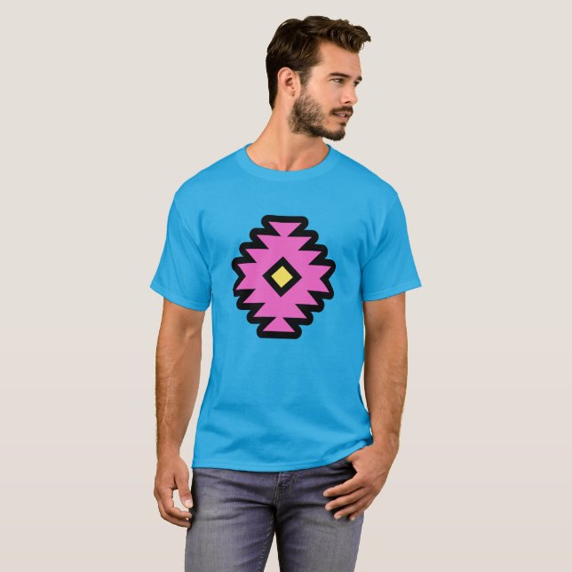 T-shirt Conception géométrique d'art pop sud-ouest (Devant entier)