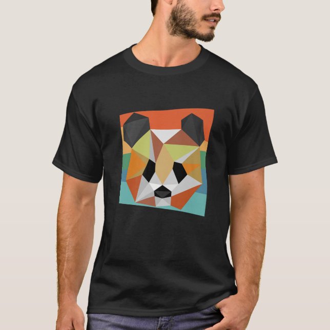 T-shirt Conception géométrique de panda Lover géométrique (Devant)