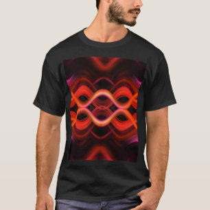 T-shirt Conception géométrique des lignes ondulées rouges.