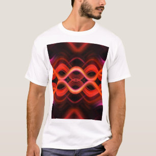 T-shirt Conception géométrique des lignes ondulées rouges.