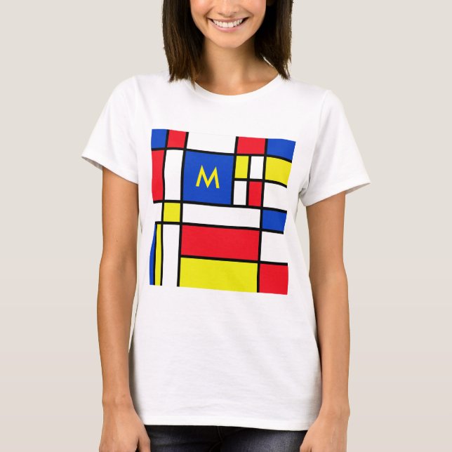 T-shirt Conception géométrique inspirée par Mondrian Art A (Devant)