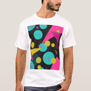 T-shirt Conception géométrique Memphis des années 80 rétro