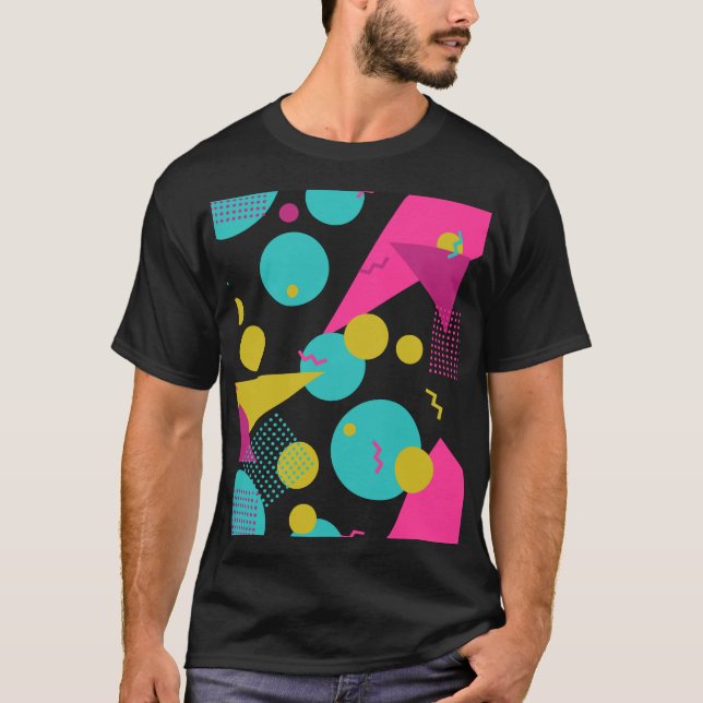 T-shirt Conception géométrique Memphis des années 80 rétro (Devant)
