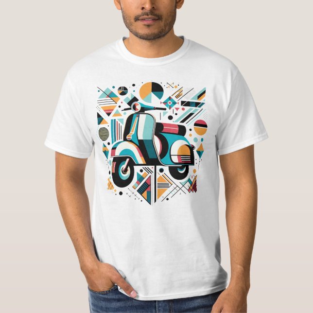 T-shirt Conception géométrique Vespa italienne (Devant)
