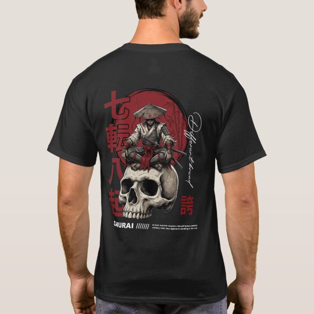 T-shirt Conception gothique de méditation de guerrier japo (Dos)
