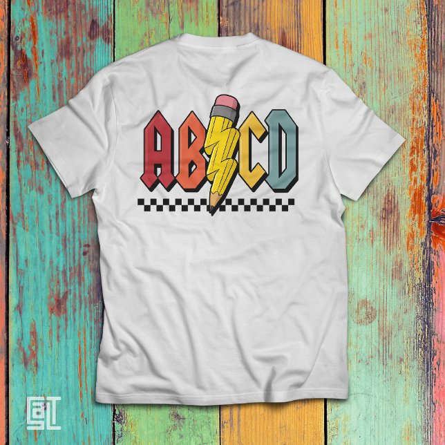 T-shirt Conception graphique alphabet ABCD crayon amusant (Créateur téléchargé)