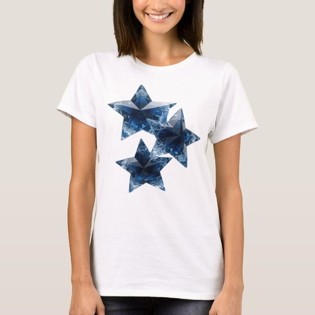 T-shirt Conception graphique argentée accrocheuse BLUE STA (Devant)