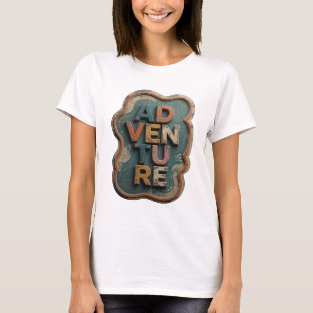 T-shirt Conception graphique Aventure Orange Chic (Devant)