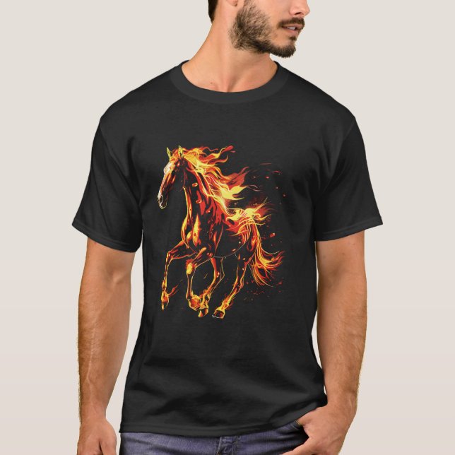 T-shirt Conception Graphique Cheval Cheval Sauvage en Cour (Devant)