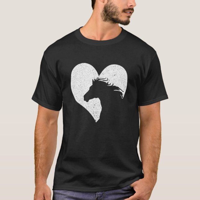 T-shirt Conception Graphique Cœur de Cheval (Devant)