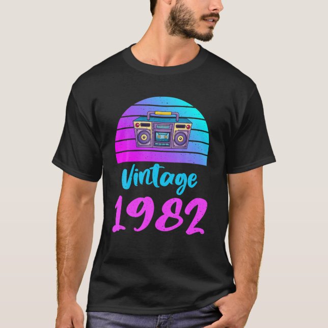 T-shirt Conception graphique d'anniversaire vintage 1982 T (Devant)