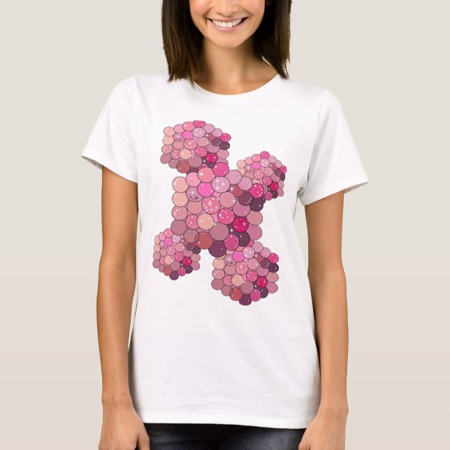 T-shirt Conception graphique d'art abstrait rose moderne (Devant)