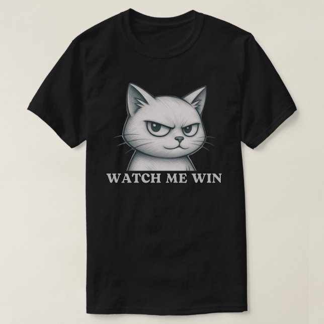 T-shirt Conception Graphique de Chat Confiant et Audacieux (Design devant)