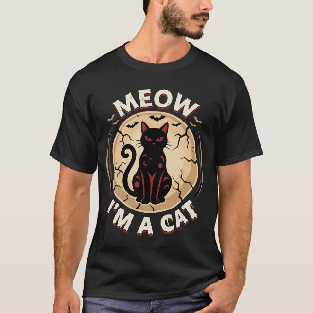 T-shirt Conception graphique de chat Meow Halloween_1 (Devant)