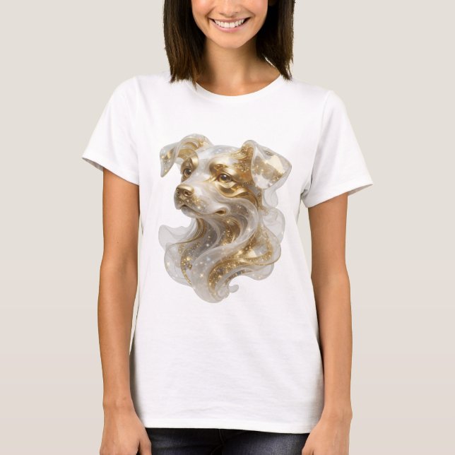 T-shirt Conception graphique de chien doré en or iconique (Devant)