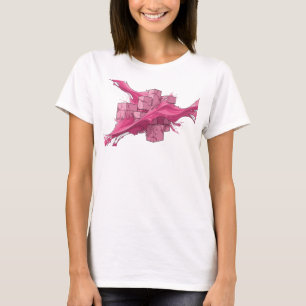 T-shirt Conception graphique de cubes abstraits roses auda