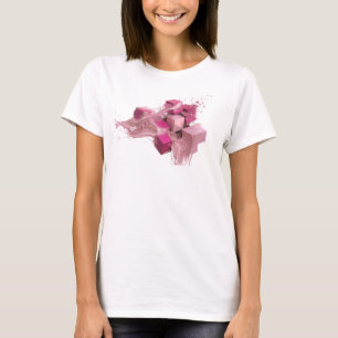 T-shirt Conception graphique de cubes abstraits roses tend