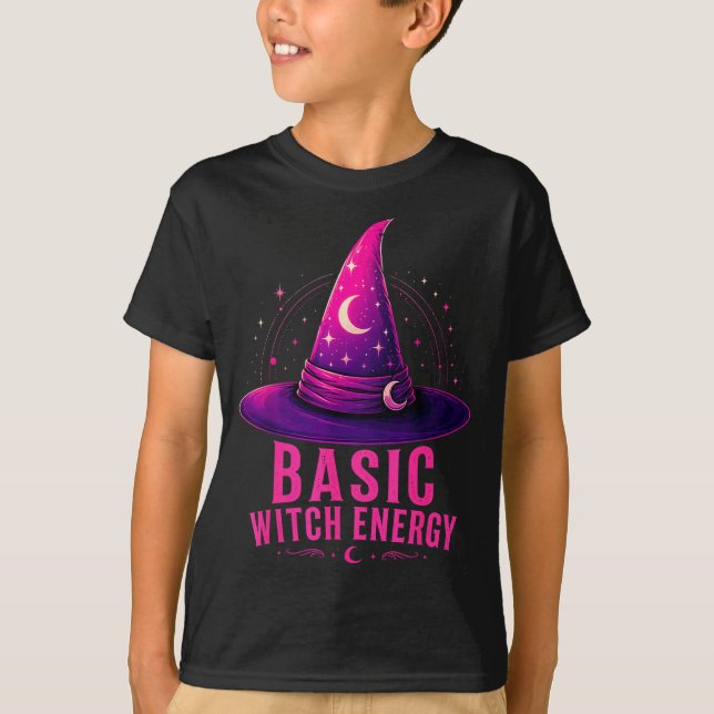 T-shirt Conception graphique de Halloween énergie sorcière (Devant)