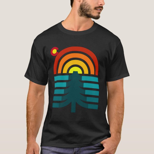 T-shirt Conception graphique de l'Arbre du Colorado (Devant)