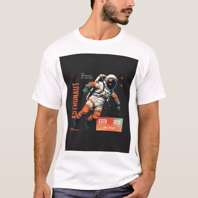 T-shirt Conception graphique de l'astronaute vintage | Exp (Devant)