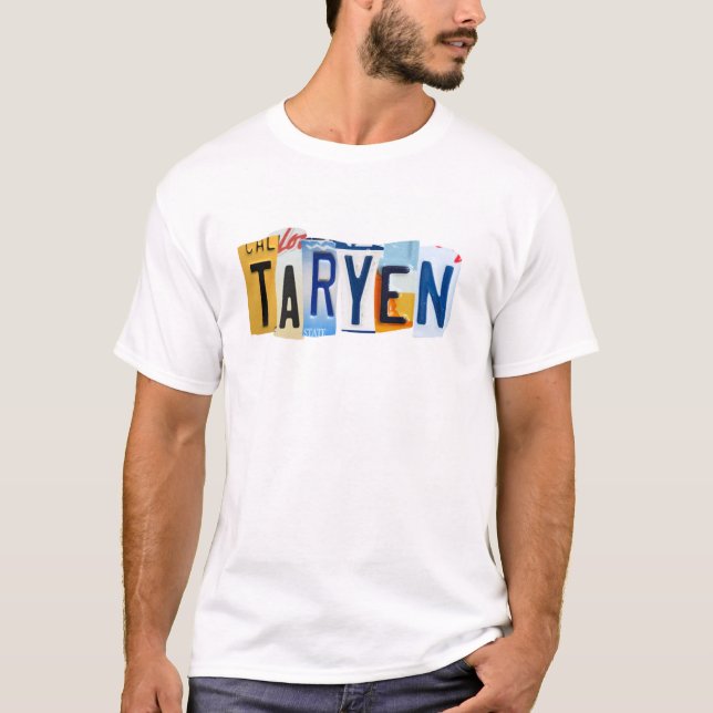 T-shirt Conception graphique de plaque d'immatriculation T (Devant)